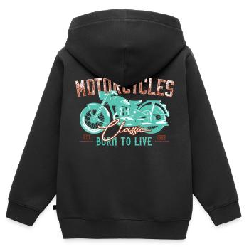 Biker, Motorradfahrer - Kinder Premium Organic Zip Hoodie - Schwarz - Hinten - AI Model Kid Male (0cm)