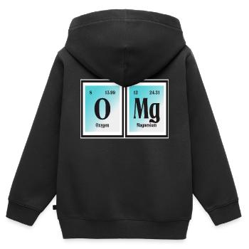 | OMG Tableau périodique des éléments - Sweat Premium à capuche zippé enfant bio - noir - Dos - AI Model Kid Male (0cm)