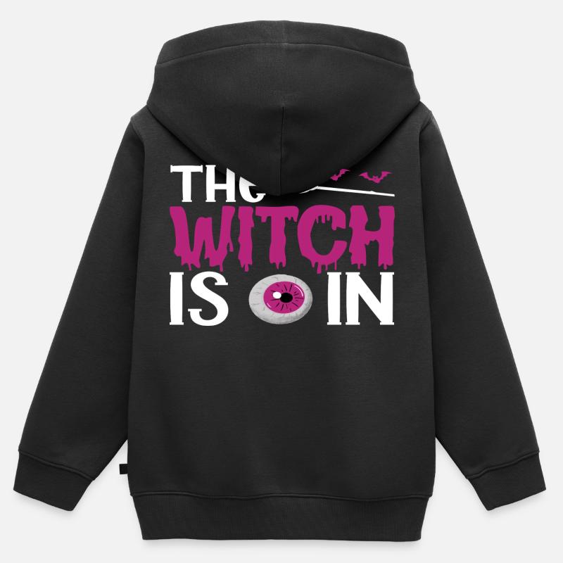 La sorcière est dans - Sweat Premium à capuche zippé enfant bio - noir