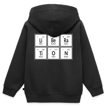 Befreiung | Periodensystem der Elemente - Kinder Premium Organic Zip Hoodie - Schwarz - Hinten - AI Model Kid Male (0cm)