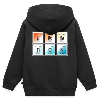 Befreiung | Periodensystem der Elemente - Kinder Premium Organic Zip Hoodie - Schwarz - Hinten - AI Model Kid Male (0cm)