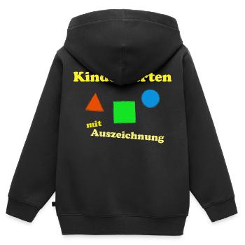 Kindergarten mit Auszeichnung - Kinder Premium Organic Zip Hoodie - Schwarz - Hinten - AI Model Kid Male (0cm)
