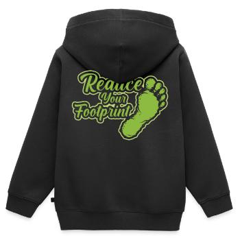 Reduzier deinen ökologischen Fußabdruck - Kinder Premium Organic Zip Hoodie - Schwarz - Hinten - AI Model Kid Male (0cm)