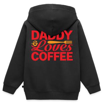Daddy loves Coffee - Kids Premium Organic Zip-up Hoodie - black - Back - AI Model Kid Male (0cm)