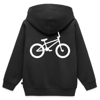 BMX Freestyle Sport cycliste - Sweat Premium à capuche zippé enfant bio - noir - Dos - AI Model Kid Male (0cm)