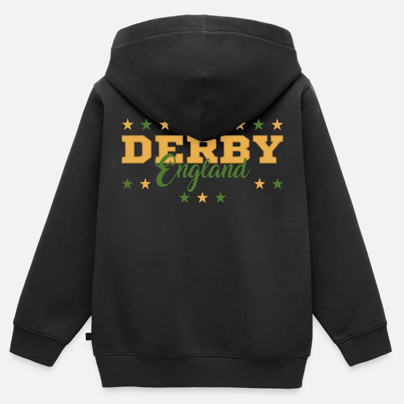 Derby - Sweat Premium à capuche zippé enfant bio - noir