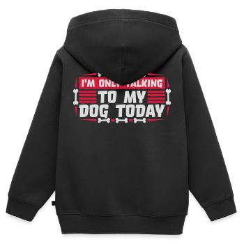 only talking to dog - Kids Premium Organic Zip-up Hoodie - black - Back - AI Model Kid Male (0cm)