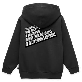 boissons de crânes ennemis - Sweat Premium à capuche zippé enfant bio - noir - Dos - AI Model Kid Male (0cm)