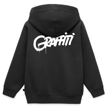 Graffiti - Sweat Premium à capuche zippé enfant bio - noir - Dos - AI Model Kid Male (0cm)