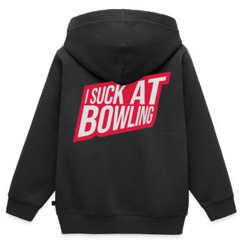 I suck at bowling - Kinder Premium Organic Zip Hoodie - Schwarz - Hinten - AI Model Kid Male (0cm)