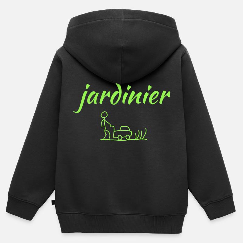 Futur jardinier - Sweat Premium à capuche zippé enfant bio - noir