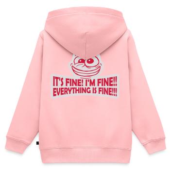 Tout va bien devis - Sweat Premium à capuche zippé enfant bio - rose - Dos - AI Model Kid Female (0cm)