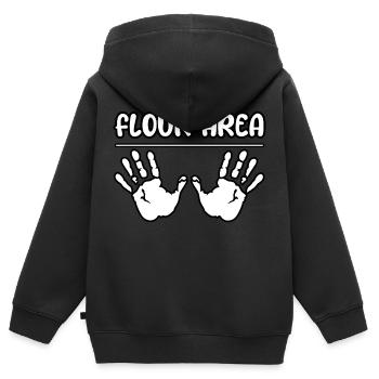 Zone farine de biscuits au chocolat de Noël - Sweat Premium à capuche zippé enfant bio - noir - Dos - AI Model Kid Male (0cm)