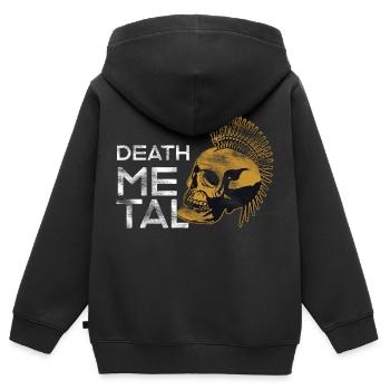 Métal lourd - Sweat Premium à capuche zippé enfant bio - noir - Dos - AI Model Kid Male (0cm)