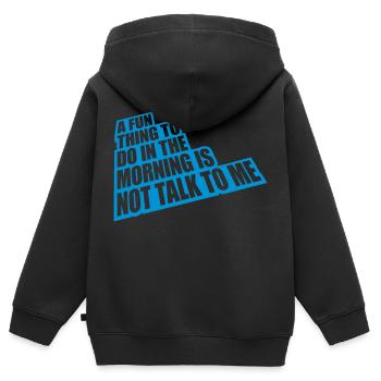 ne me parle pas - Sweat Premium à capuche zippé enfant bio - noir - Dos - AI Model Kid Male (0cm)