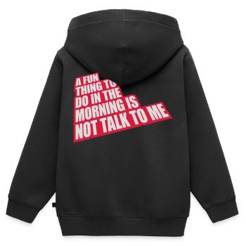 ne me parle pas - Sweat Premium à capuche zippé enfant bio - noir - Dos - AI Model Kid Male (0cm)