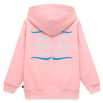 I came saw forget - Kinder Premium Organic Zip Hoodie - Rosa - Hinten - AI Model Kid Female (0cm)