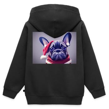 Noël 5 - Sweat Premium à capuche zippé enfant bio - noir - Dos - AI Model Kid Male (0cm)