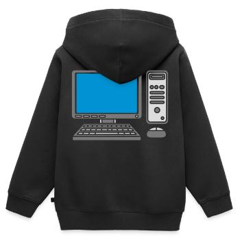 Keyboard Mouse Screen Computer - Kids Premium Organic Zip-up Hoodie - black - Back - AI Model Kid Male (0cm)