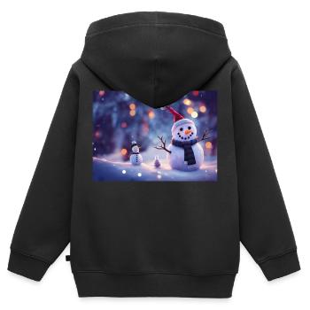 Happy Christmas Snowman - Kids Premium Organic Zip-up Hoodie - black - Back - AI Model Kid Male (0cm)