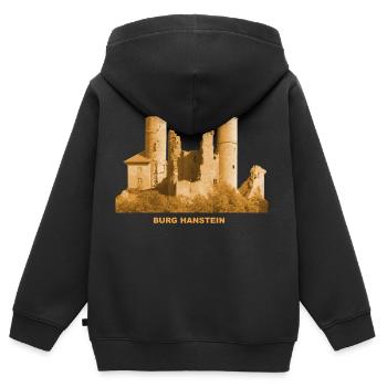 Hanstein Burg Ruine Eichsfeld Bornhagen Thüringen - Kinder Premium Organic Zip Hoodie - Schwarz - Hinten - AI Model Kid Male (0cm)