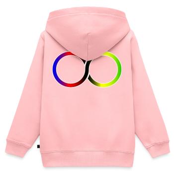 Cyclist Infinite Weltmeister - Kinder Premium Organic Zip Hoodie - Rosa - Hinten - AI Model Kid Female (0cm)