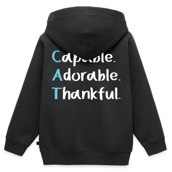 cats capable adorable thankful - Kinder Premium Organic Zip Hoodie - Schwarz - Hinten - AI Model Kid Male (0cm)