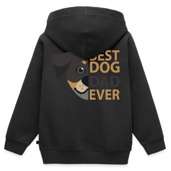 Dog Hund - Kinder Premium Organic Zip Hoodie - Schwarz - Hinten - AI Model Kid Male (0cm)