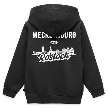 Mecklenburg Rostock Rostocker Geschenk - Kinder Premium Organic Zip Hoodie - Schwarz - Hinten - AI Model Kid Male (0cm)