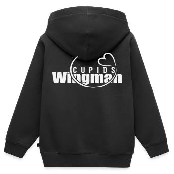 L’ailier de Cupidon - Sweat Premium à capuche zippé enfant bio - noir - Dos - AI Model Kid Male (0cm)