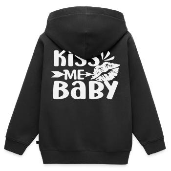Kiss Me Baby - Kinder Premium Organic Zip Hoodie - Schwarz - Hinten - AI Model Kid Male (0cm)