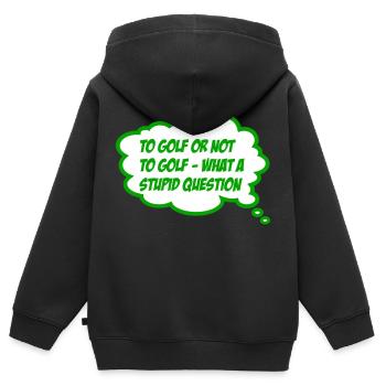 golfe - Sweat Premium à capuche zippé enfant bio - noir - Dos - AI Model Kid Male (0cm)