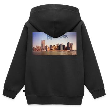 New York 1998 - Kinder Premium Organic Zip Hoodie - Schwarz - Hinten - AI Model Kid Male (0cm)
