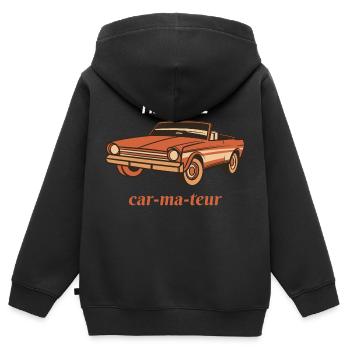I'm A Real CAR-MA-TEUR Funny Retro Car Lover - Kinder Premium Organic Zip Hoodie - Schwarz - Hinten - AI Model Kid Male (0cm)