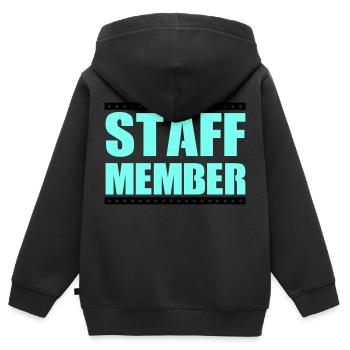 Membres du personnel - Sweat Premium à capuche zippé enfant bio - noir - Dos - AI Model Kid Male (0cm)