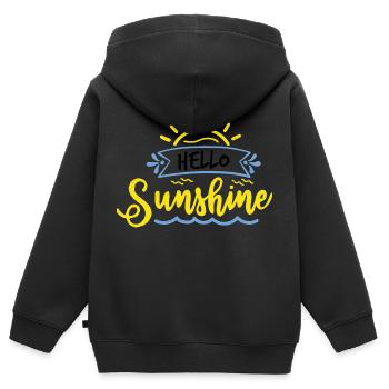 HALLO SONNENSCHEIN - Kinder Premium Organic Zip Hoodie - Schwarz - Hinten - AI Model Kid Male (0cm)