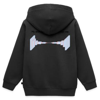 My shirt has better vision than me - Kinder Premium Organic Zip Hoodie - Schwarz - Hinten - AI Model Kid Male (0cm)