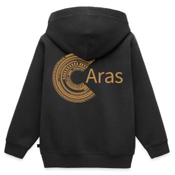 Pour les aras - Sweat Premium à capuche zippé enfant bio - noir - Dos - AI Model Kid Male (0cm)