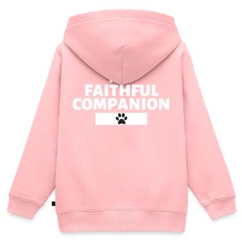 Mon fidèle compagnon - Sweat Premium à capuche zippé enfant bio - rose - Dos - AI Model Kid Female (0cm)