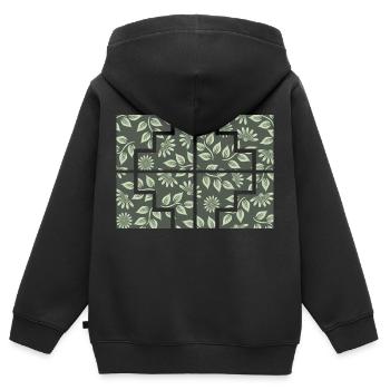 Geometrische Pflanze - Kinder Premium Organic Zip Hoodie - Schwarz - Hinten - AI Model Kid Male (0cm)