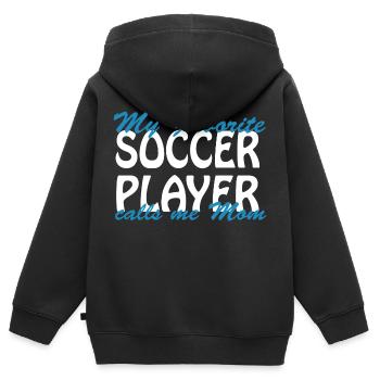 Fußball Soccer - Kinder Premium Organic Zip Hoodie - Schwarz - Hinten - AI Model Kid Male (0cm)