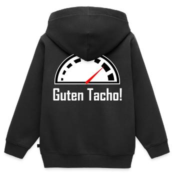 Guten Tacho – Du liebst die Geschwindigkeit - Kinder Premium Organic Zip Hoodie - Schwarz - Hinten - AI Model Kid Male (0cm)