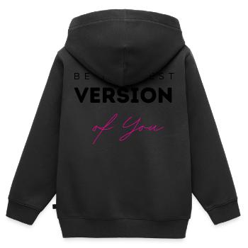 Be The Best Version Of You - Kinder Premium Organic Zip Hoodie - Schwarz - Hinten - AI Model Kid Male (0cm)