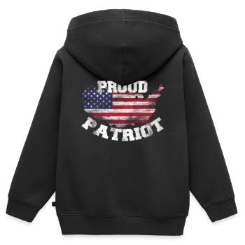 Proud Patriot 4th July Independence day - Kids Premium Organic Zip-up Hoodie - black - Back - AI Model Kid Male (0cm)