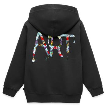 Graffiti style Splash hip hop couleurs peintre couleur - Sweat Premium à capuche zippé enfant bio - noir - Dos - AI Model Kid Male (0cm)