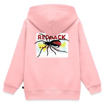 Rotrückenspinne - Kinder Premium Organic Zip Hoodie - Rosa - Hinten - AI Model Kid Female (0cm)