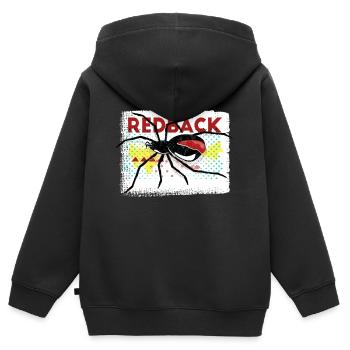Rotrückenspinne - Kinder Premium Organic Zip Hoodie - Schwarz - Hinten - AI Model Kid Male (0cm)