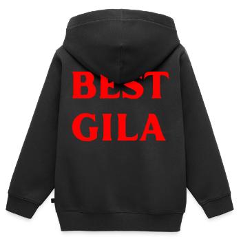Malaysische Sprache wirklich gut - Kinder Premium Organic Zip Hoodie - Schwarz - Hinten - AI Model Kid Male (0cm)