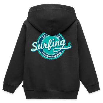 Wassersport - Kinder Premium Organic Zip Hoodie - Schwarz - Hinten - AI Model Kid Male (0cm)