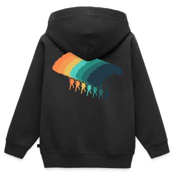 Vintage-Fallschirm - Kinder Premium Organic Zip Hoodie - Schwarz - Hinten - AI Model Kid Male (0cm)
